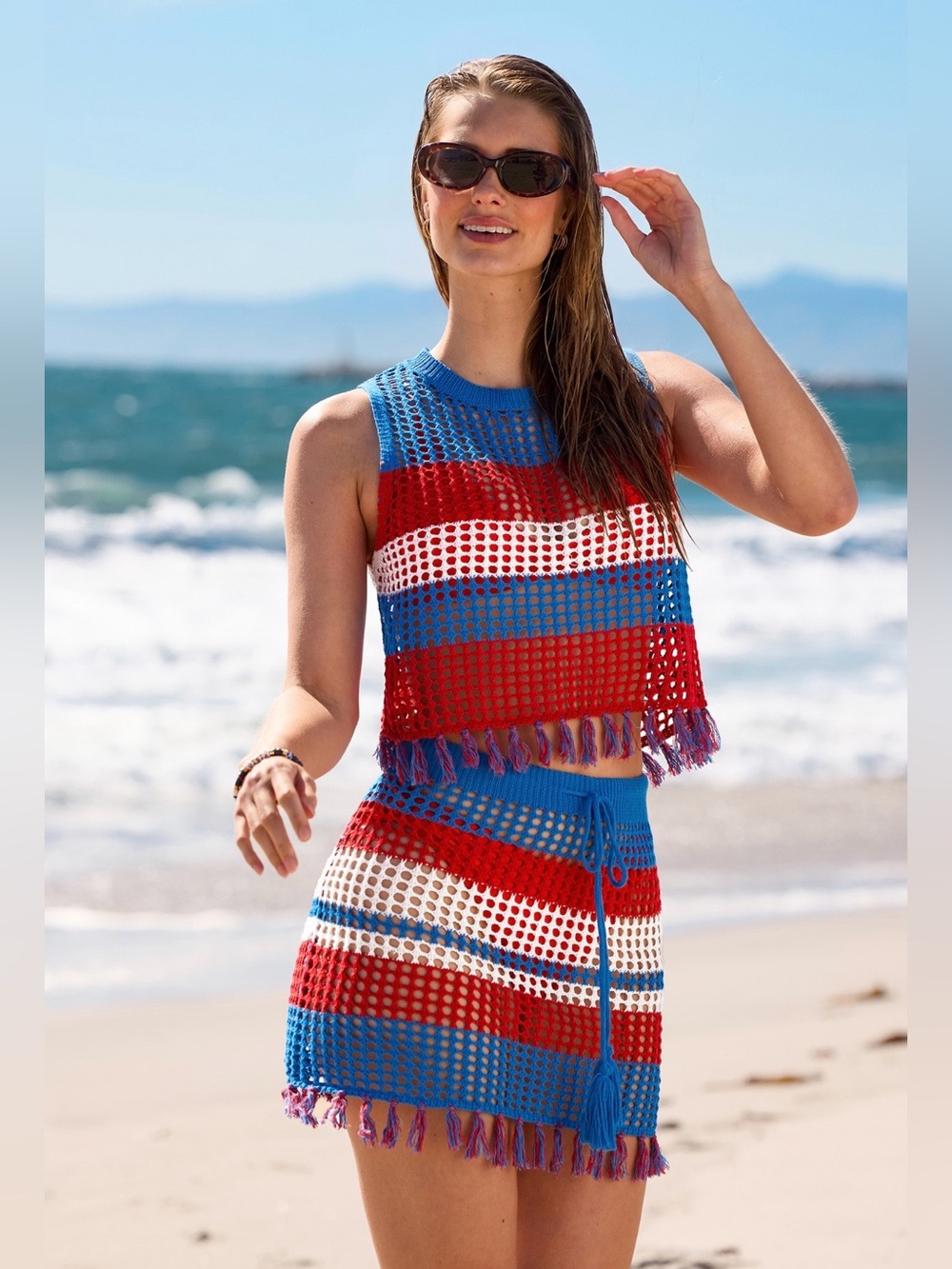 CUPSHE Pure Summer Striped Cover-Up Top - Picture 2 of 10